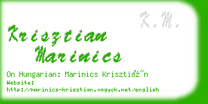 krisztian marinics business card